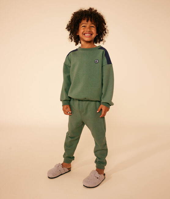 Kinder-Sweatshirt aus Molton für Jungen grün CROCO