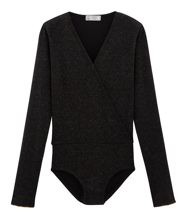 Wickelbody f&uuml;r Damen schwarz/gelb