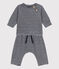 Zweiteiliges Baby-Set aus Nicki blau SMOKING/weiss MARSHMALLOW