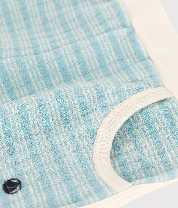 Gestreifte Kindershorts aus Frottee f&uuml;r M&auml;dchen gr&uuml;n/naturfarben