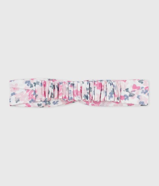 Kinder-Stirnband aus Popeline mit Blumenmuster MILK/ MULTICO