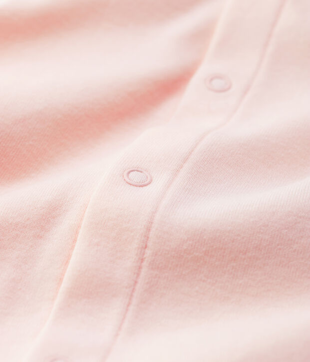 Rosa Baby-Body aus Bio-Baumwolle mit Kragen FLEUR