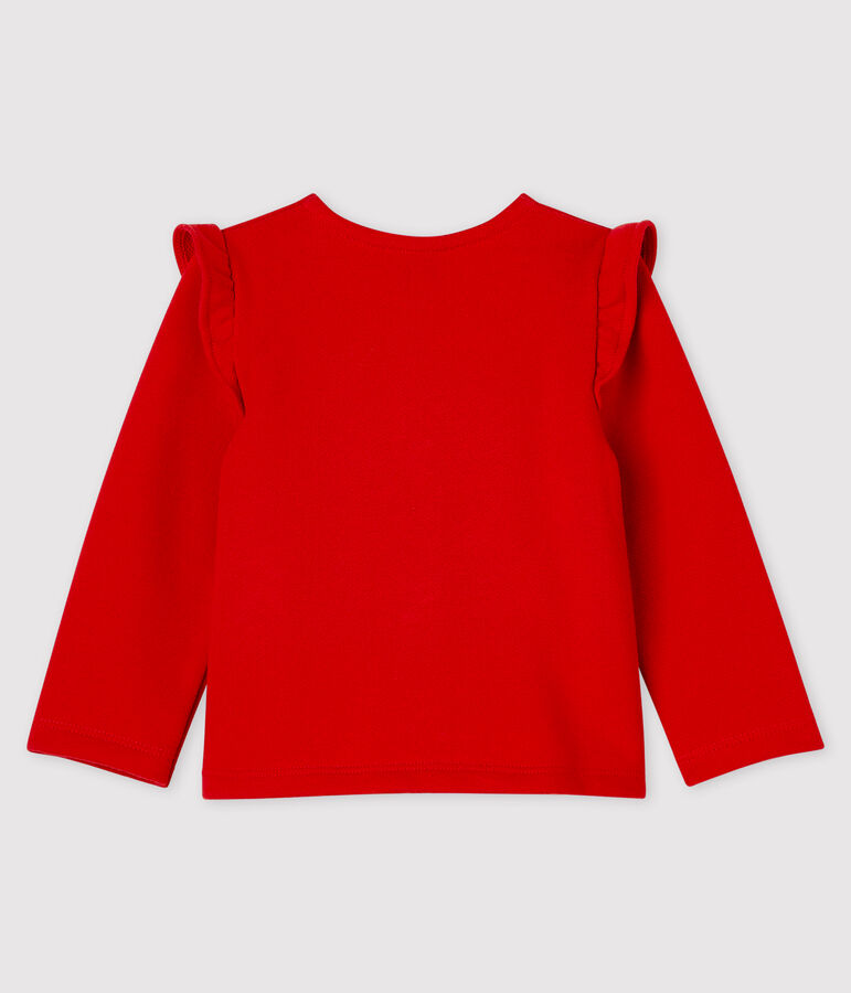 Baby-Cardigan aus Molton f&uuml;r M&auml;dchen rot TERKUIT