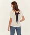 T-Shirt aus Leinen, Damen weiss MARSHMALLOW