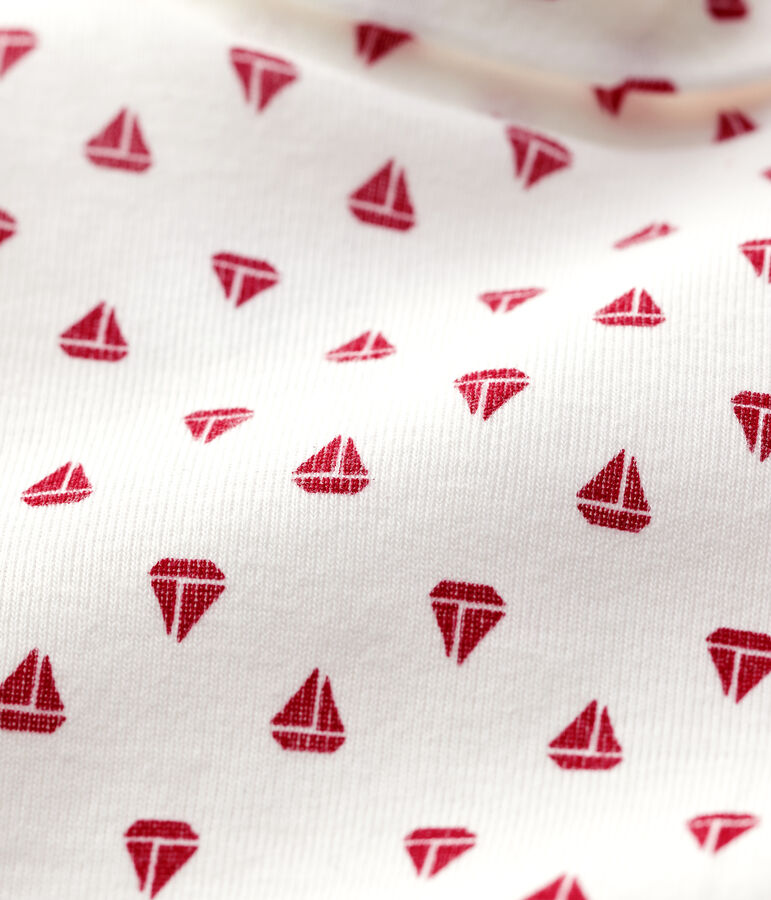 Baby-Body aus Baumwolle. weiss MARSHMALLOW/rot TERKUIT