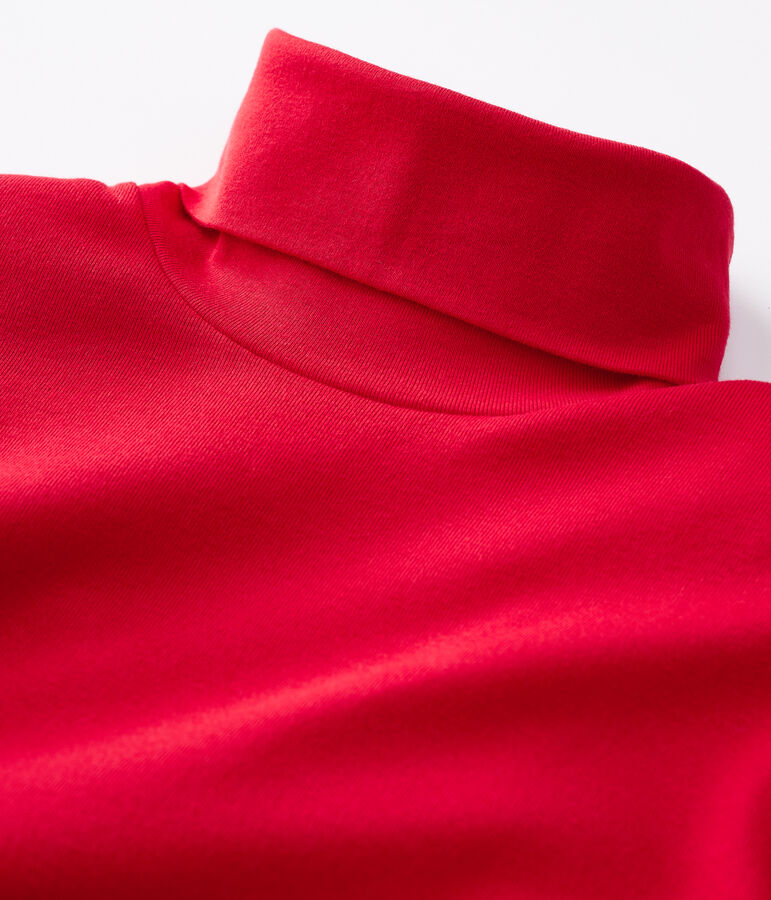 Klassisches Rollkragenshirt aus Baumwolle f&uuml;r Damen rot