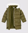 Lange, gefütterte Kinder-Winterjacke für Mädchen grün MILITARY