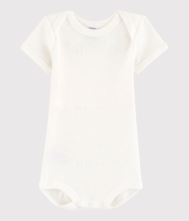 Kurz&auml;rmeliger Baby-Body M&auml;dchen/Jungen weiss