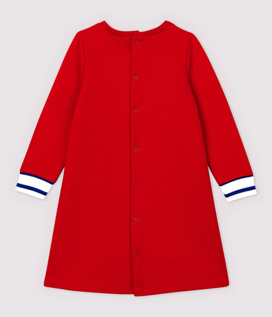 Langärmeliges Baby-Kleid aus Molton für Mädchen rot TERKUIT