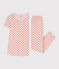 Kurzärmeliger Kinderpyjama aus Baumwolle für Mädchen rosa SALINE/weiss MULTICO