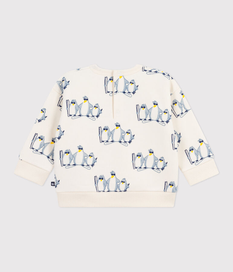 Baby-Sweatshirt aus Baumwolle mit Pinguin-Motiv naturfarben/vielfarbig