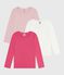 Set langärmeliger Kinder T-Shirts aus einfarbiger Baumwolle variante 1