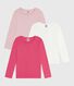 Set langärmeliger Kinder T-Shirts aus einfarbiger Baumwolle