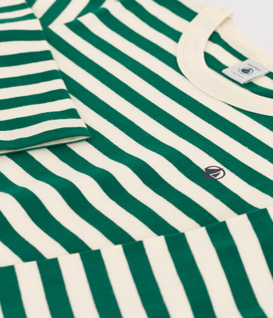 Langärmeliges Kinder-T-Shirt aus Baumwolle für Jungen EVERGREEN/ AVALANCHE
