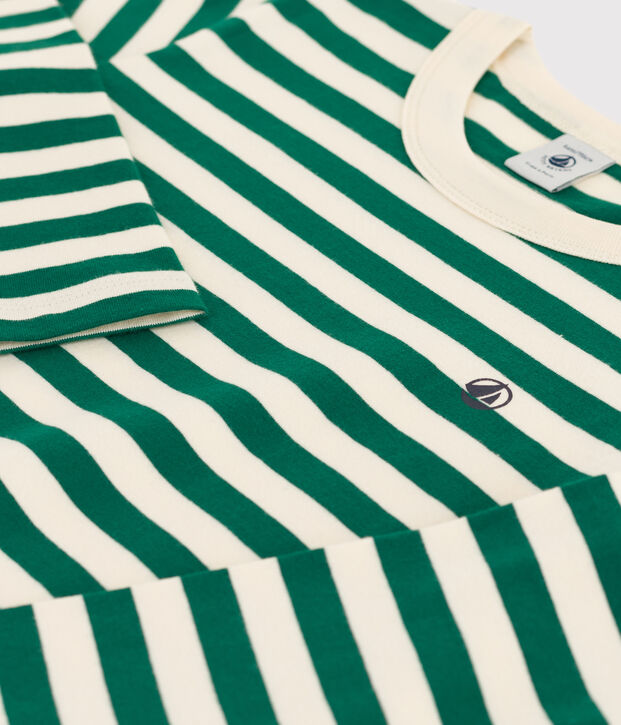 Lang&auml;rmeliges Kinder-T-Shirt aus Baumwolle f&uuml;r Jungen gr&uuml;n/naturfarben