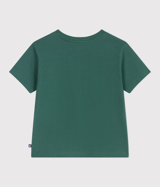 Kurz&auml;rmeliges Kinder-T-Shirt mit Muster gr&uuml;n