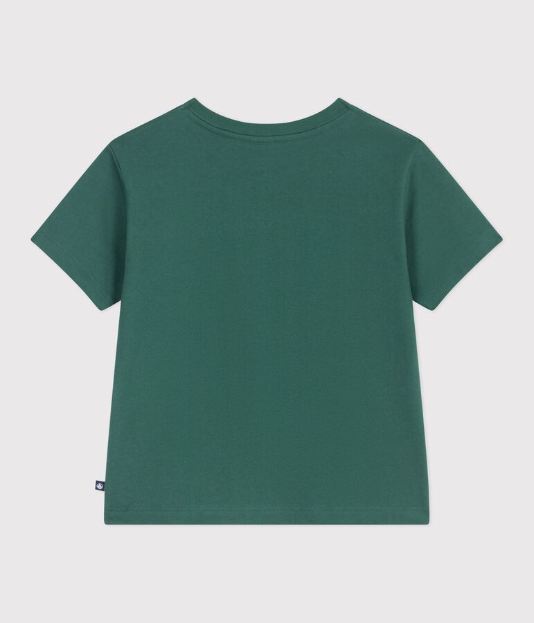 Kurz&auml;rmeliges Kinder-T-Shirt mit Muster gr&uuml;n