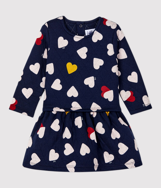 Gestepptes Baby-Kleid f&uuml;r M&auml;dchen blau/vielfarbig