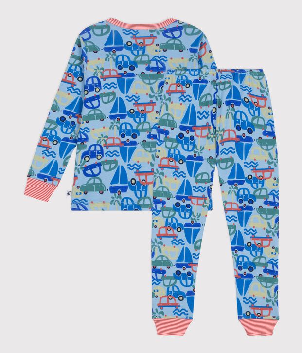 Kinder-Pyjama aus Baumwolle mit Automotiv blau/vielfarbig