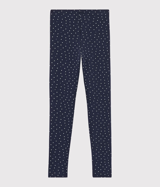 Kinder-Leggings aus Jersey mit Lycra für Mädchen blau SMOKING/weiss MULTICO