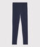 Kinder-Leggings aus Jersey mit Lycra für Mädchen blau SMOKING/weiss MULTICO