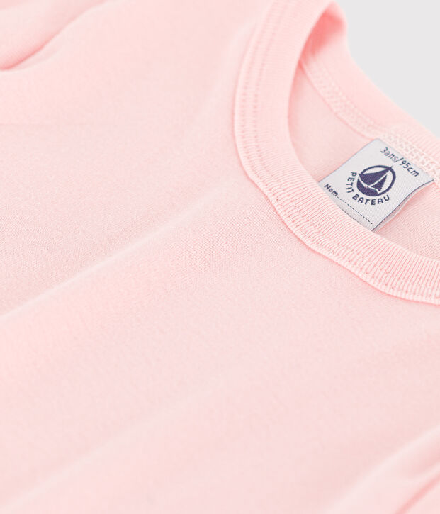 Lang&auml;rmeliges T-Shirt aus Baumwolle f&uuml;r kleine M&auml;dchen rosa