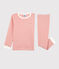 Kinderpyjama aus Bio-Baumwolle mit Ringelstreifen rosa PAPAYE/ MARSHMALLOW