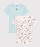 2er-Set kurzärmelige T-Shirts aus Bio-Baumwolle mit Paris-Print für Mädchen variante 1