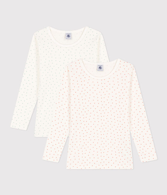 2er-Set langärmelige T-Shirts aus Baumwolle mit Herzmotiv für Mädchen variante 1