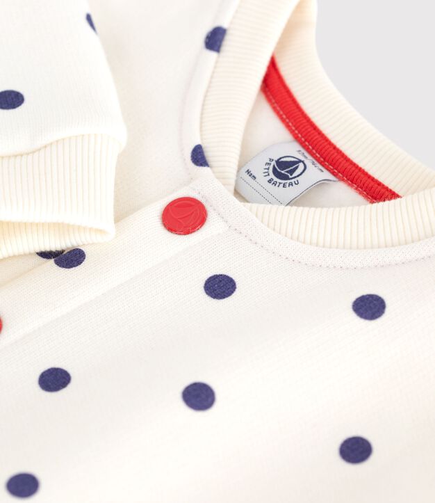 Baby College-Jacke aus Baumwolle mit P&uuml;nktchen blau/blau