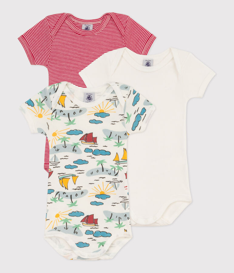 3er-Set kurz&auml;rmelige Entdecker-Bodys aus Baumwolle vielfarbig