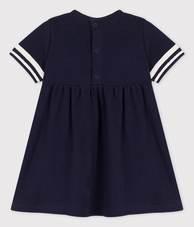 Kurz&auml;rmeliges Baby-Kleid im Matrosenstil aus Bio-Baumwolle blau