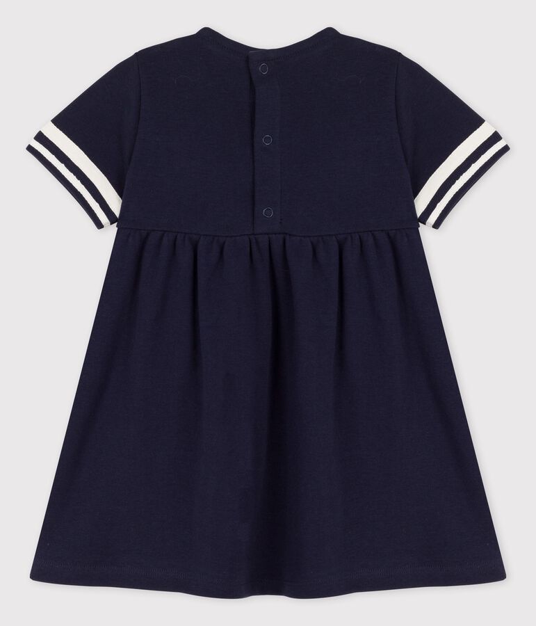 Kurz&auml;rmeliges Baby-Kleid im Matrosenstil aus Bio-Baumwolle blau