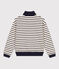 Damen-Sweatshirt mit Reißverschluss-Stehkragen aus aufgerautem Molton weiss AVALANCHE/blau SMOKING