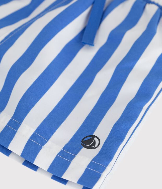 Baby-Badeshorts mit Streifen blau/weiss