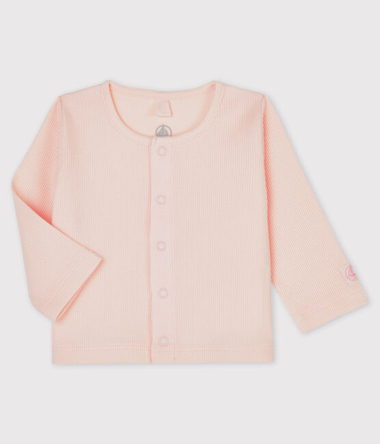 Baby-Cardigan aus 2x2-Rippstrick aus Bio-Baumwolle rosa FLEUR