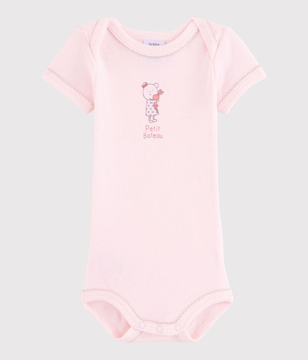 Kurz&auml;rmeliger Baby-Body M&auml;dchen rosa