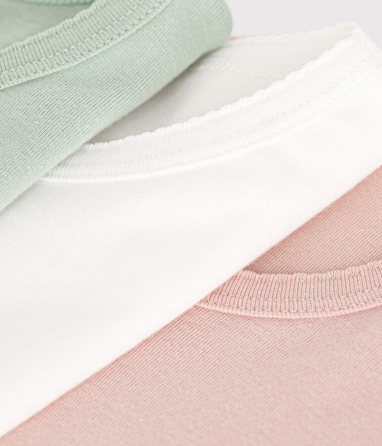 3er-Set kurz&auml;rmelige Kinder-T-Shirts aus einfarbiger Baumwolle vielfarbig