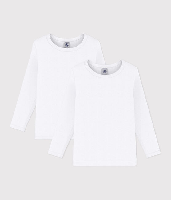 2er-Set langärmeligE weiße T-Shirts für Mädchen variante 1
