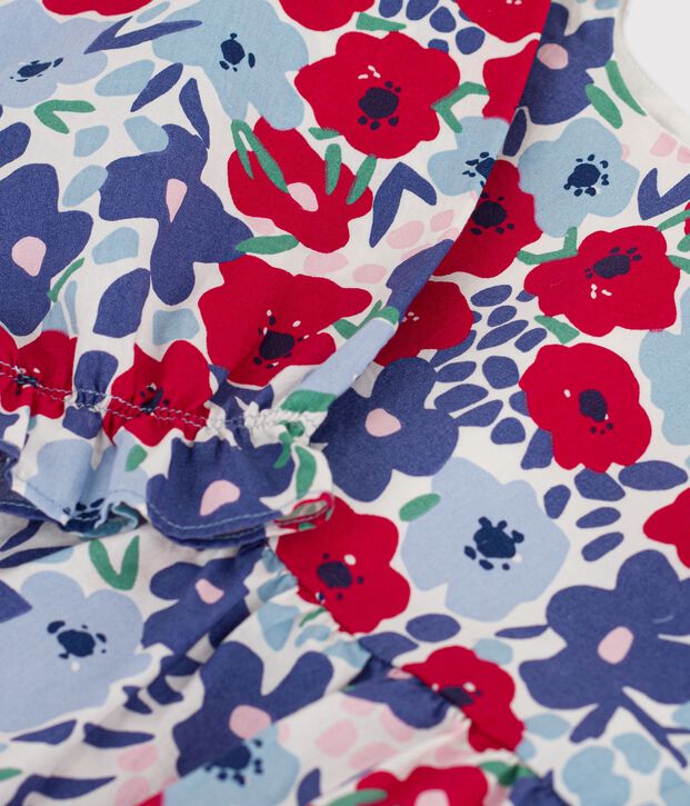 Lang&auml;rmelige Kinder-Bluse aus Baumwolle mit Blumenmuster weiss/vielfarbig