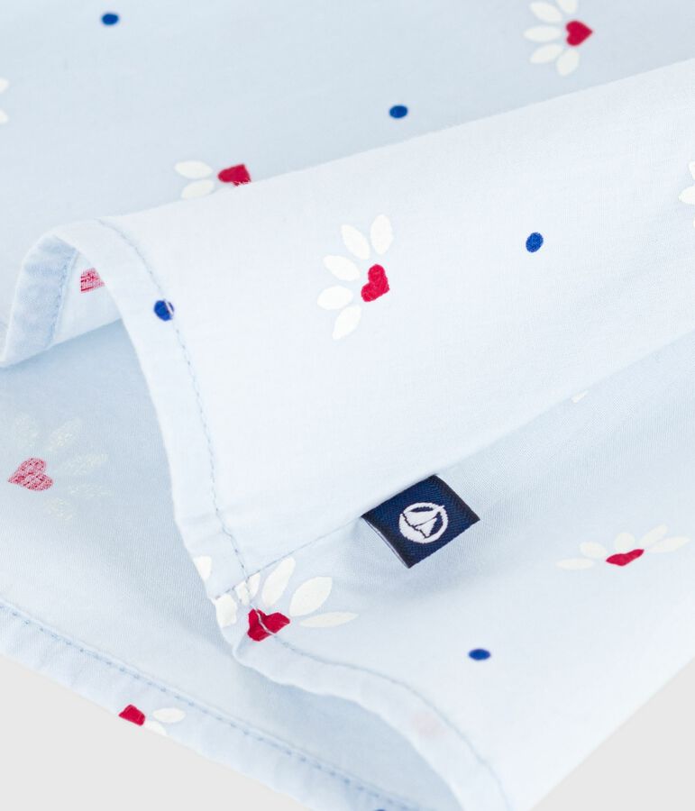&Auml;rmellose Baby-Bluse aus Baumwoll-Popeline mit Blumenmuster blau/vielfarbig
