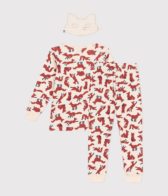 Kinder-Pyjama zum Verkleiden mit Fuchsmotiv aus Baumwolle weiss AVALANCHE/ MULTICO