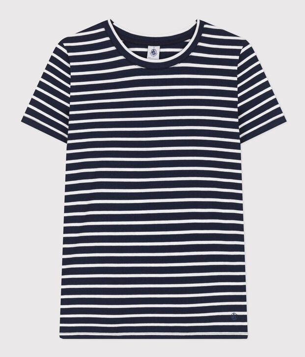 T-Shirt LE DROIT aus Baumwolle mit Rundhalsausschnitt blau/weiss