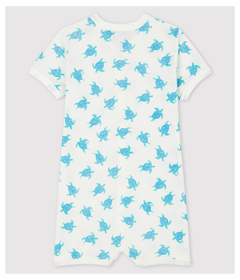 Einteiler aus ultra-leichter Baumwolle mit verspieltem Schildkr&ouml;ten-Motiv weiss/vielfarbig