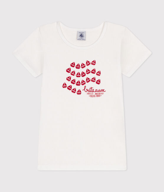 Kurzärmeliges T-Shirt für Kinder aus Baumwolle weiss ECUME