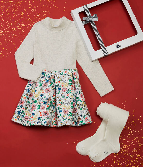 Geschenkset: Kleid mit Herzmotiv und Strumpfhose für Mädchen variante 1