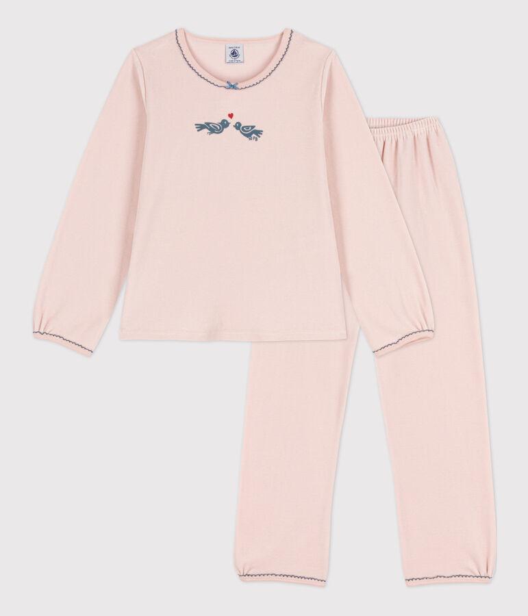 Kinderpyjama aus Nicki f&uuml;r M&auml;dchen rosa