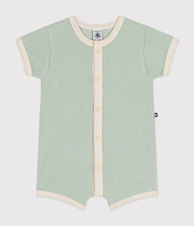 Baby Kurz-Overall aus Frottee gr&uuml;n
