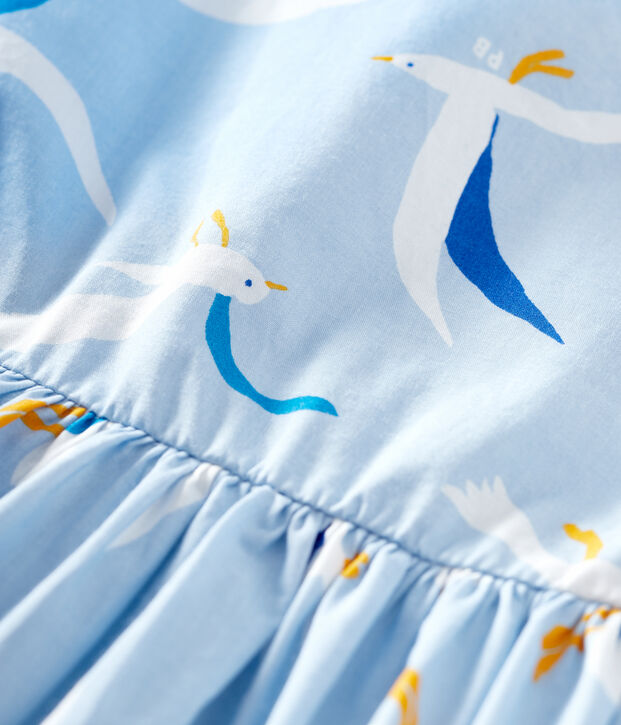 Kurz&auml;rmeliges Baby-Kleid aus Popeline f&uuml;r M&auml;dchen blau/vielfarbig