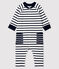 Baby-Langoverall aus Jersey Mädchen/Jungen weiss MARSHMALLOW/blau SMOKING